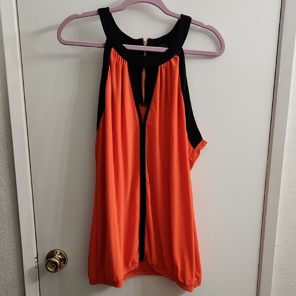 City Chic Orange and Black Tank Top